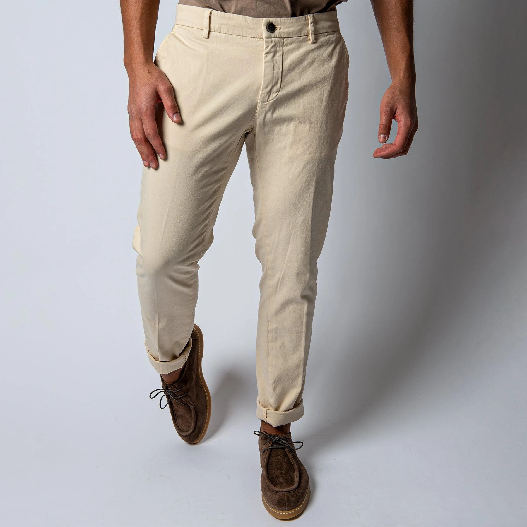 MASON'S MILANO COTTON ELASTAN TROUSERS OFF WHITE 3 MASON'S MILANO COTTON ELASTAN TROUSERS OFF WHITE