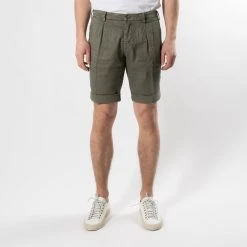 MASON'S MILANO 1 PINCE SHORTS ARMY