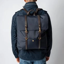 MISMO M/S BACKPACK NAVY/DARK BROWN