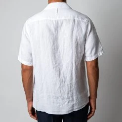 NN07 JULIO SS LINEN SHIRT WHITE -jupiter shop NN07LINNESKJORTA 1