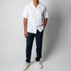 NN07 JULIO SS LINEN SHIRT WHITE -jupiter shop NN07LINNESKJORTA 3