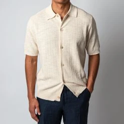 NN07 NOLAN KNITTED POLO ECRU