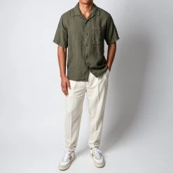 NN07 JULIO SS LINEN SHIRT KHAKI ARMY -jupiter shop NN07SKJORTA 2 63ceeb3a 68bd 488a 9cf3 40f647b6e28e
