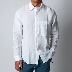 NN07 ADWIN LINEN SHIRT WHITE