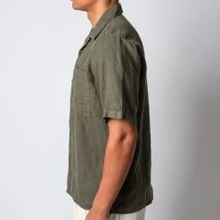 NN07 JULIO SS LINEN SHIRT KHAKI ARMY -jupiter shop NN07SKJORTA 5 510186fa 7613 41f3 bc2e 1da2b8f43358