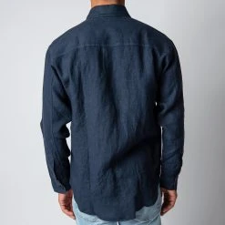 NN07 ADWIN LINEN SHIRT NAVY BLUE -jupiter shop NN07SKJORTA 6 462fc819 1da8 43b4 b7ca 3db73aeaf517