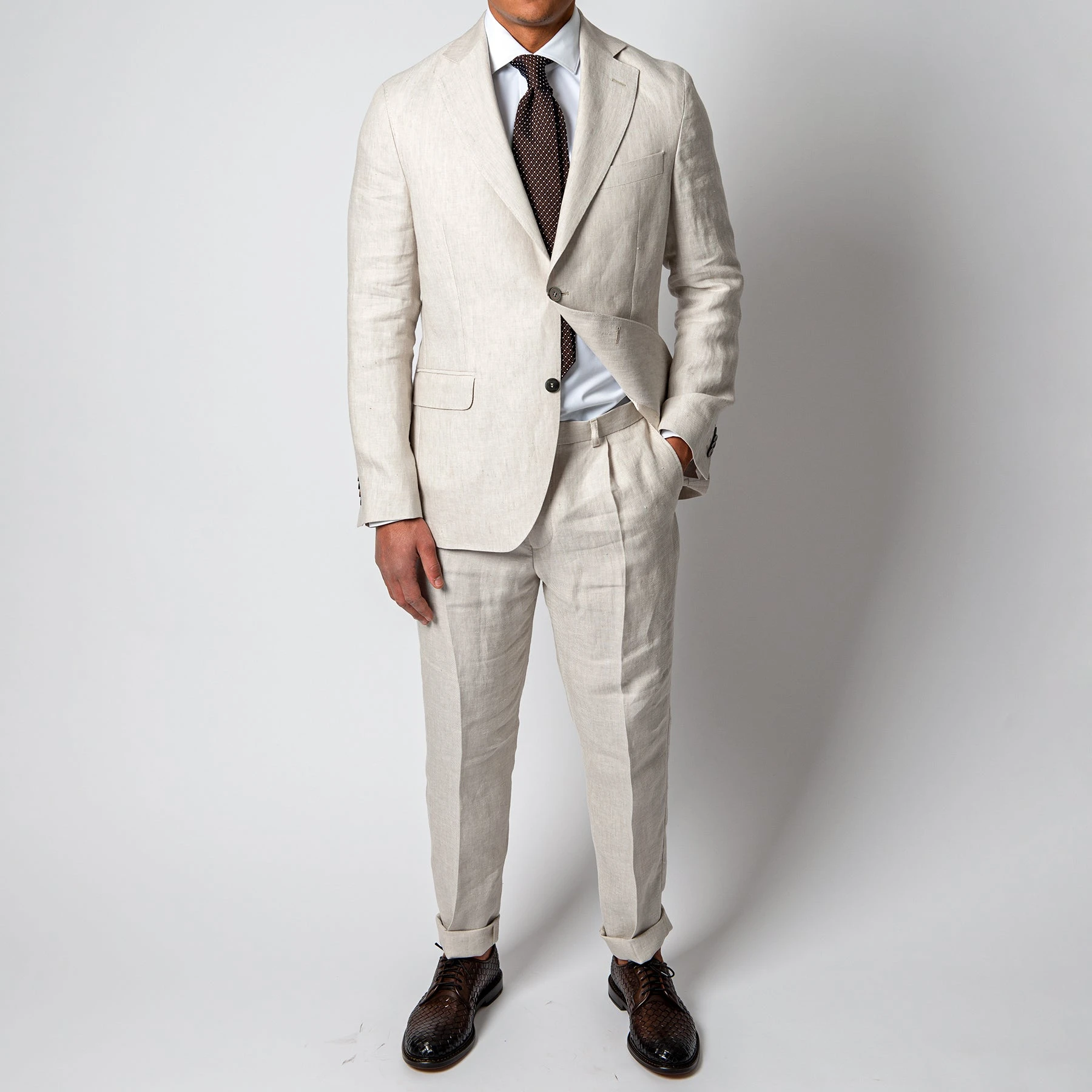 Oscar Jacobson DELON LINEN TROUSERS TRENCH BEIGE 8 Oscar Jacobson DELON LINEN TROUSERS TRENCH BEIGE - Bild 6