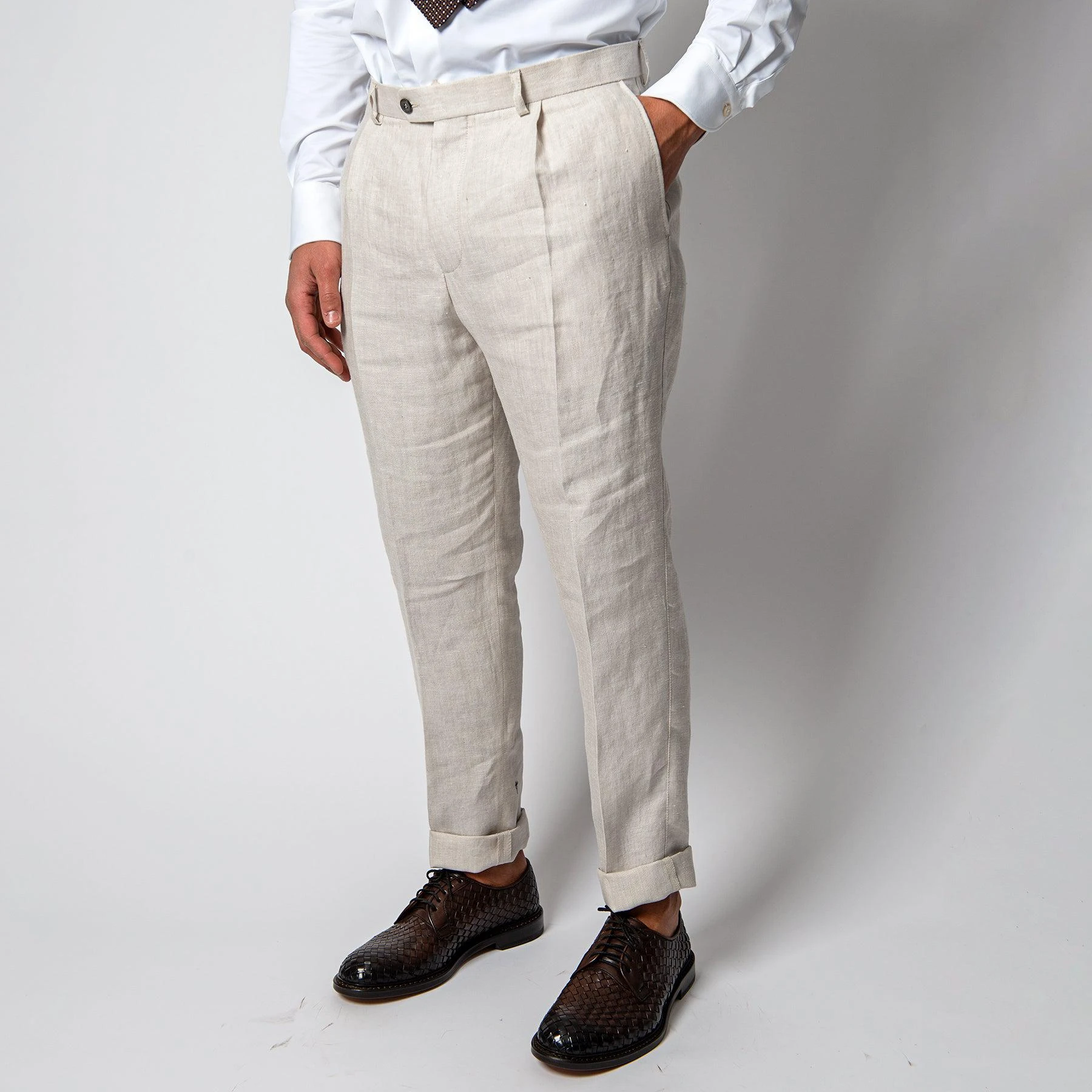 Oscar Jacobson DELON LINEN TROUSERS TRENCH BEIGE 4 Oscar Jacobson DELON LINEN TROUSERS TRENCH BEIGE - Bild 2