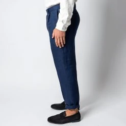 Oscar Jacobson DELON LINEN TROUSERS NAVY -jupiter shop OSCARJACOBSONBYXA 5 3e054ddc 0295 4354 9764 ea71ef71f99b