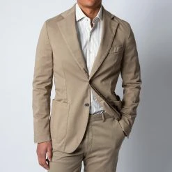 Oscar Jacobson EGEL STRETCH PATCH POCKET BLAZER ROUGH BEIGE