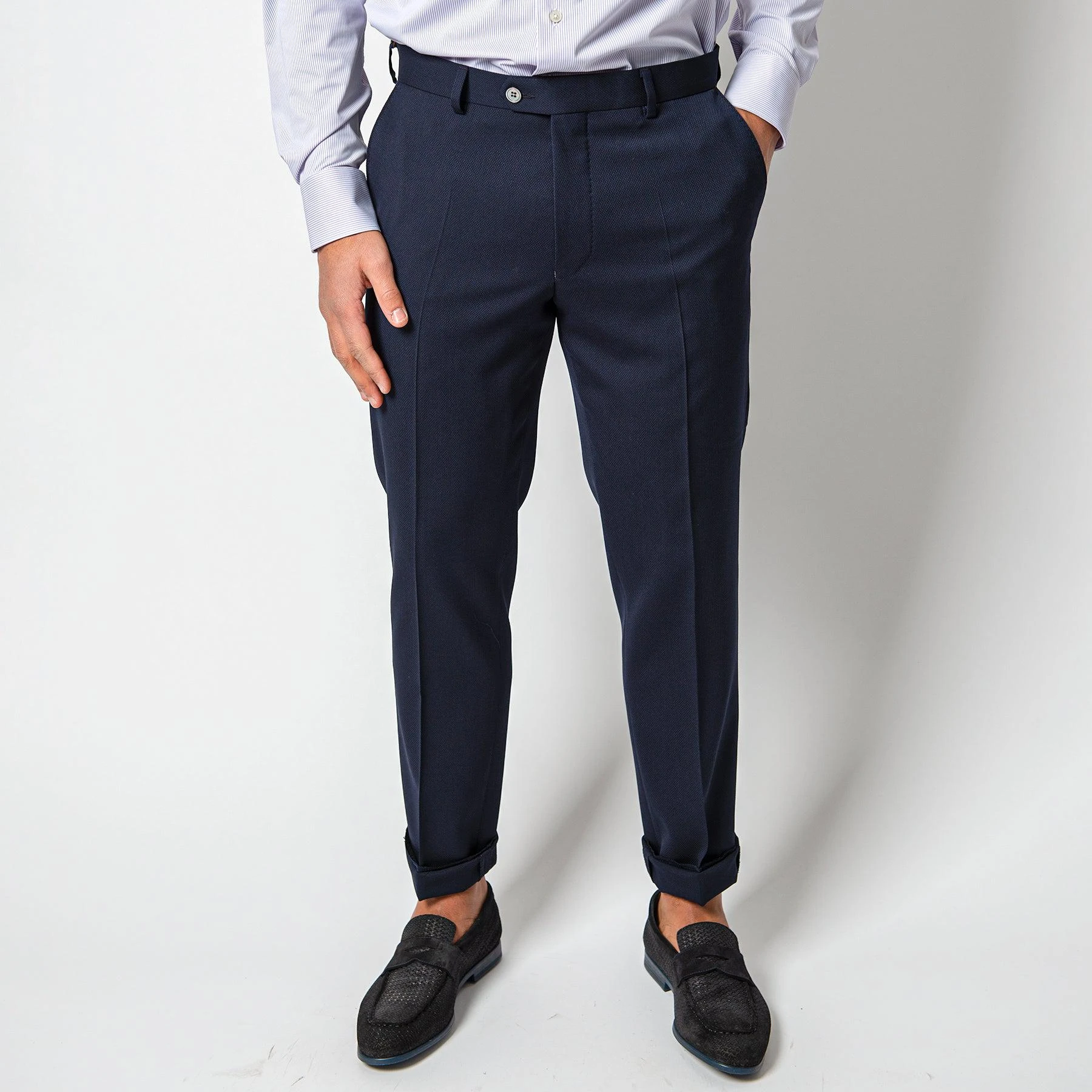 Oscar Jacobson DENZ WOOL TROUSERS DARK BLUE 3 Oscar Jacobson DENZ WOOL TROUSERS DARK BLUE