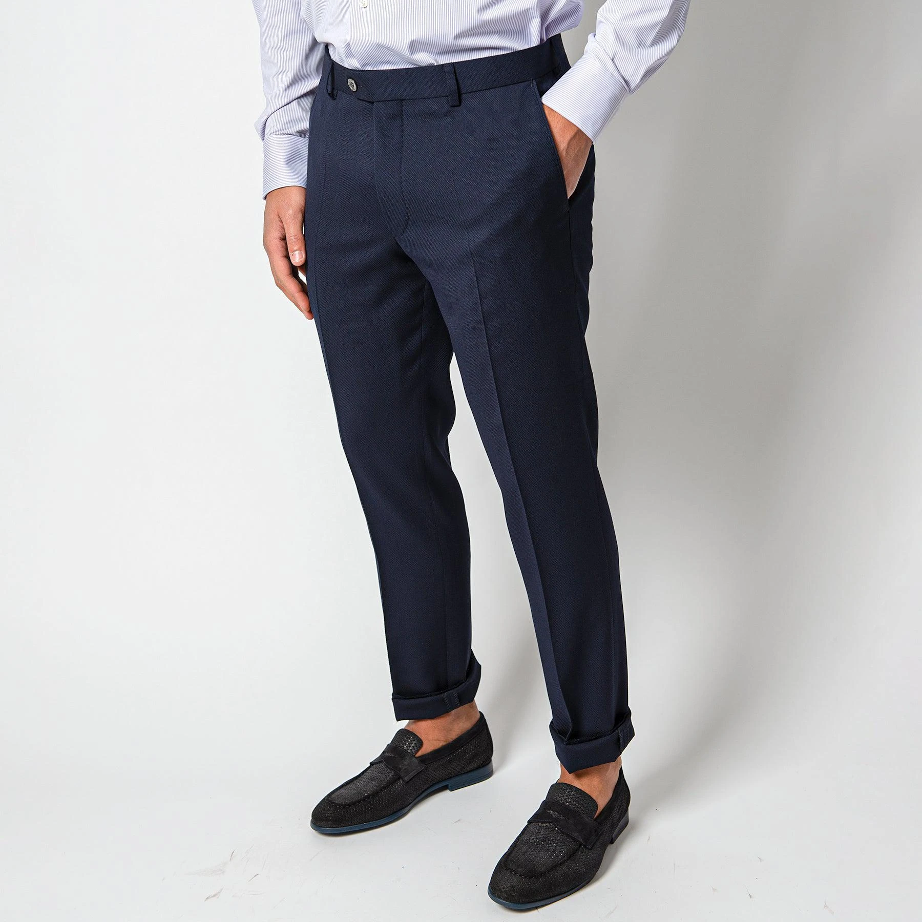 Oscar Jacobson DENZ WOOL TROUSERS DARK BLUE 4 Oscar Jacobson DENZ WOOL TROUSERS DARK BLUE - Bild 2