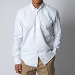 Oscar Jacobson REGULAR FIT OXFORD SHIRT OPTICAL WHITE