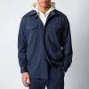 HARRIS WHARF LONDON SEERSUCKER COOLMAX OVERSHIRT NAVY BLUE -jupiter shop OVERSHIRTHARRISWHARF 2
