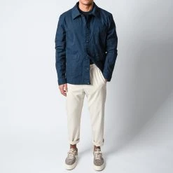 NN07 OLAV HYBRID SHIRTJACKET NAVY BLUE -jupiter shop OVERSHIRTNN07 1