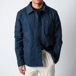 NN07 OLAV HYBRID SHIRTJACKET NAVY BLUE
