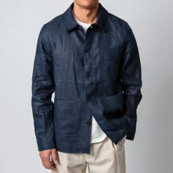 NN07 OLAV HYBRID BLAZER NAVY BLUE