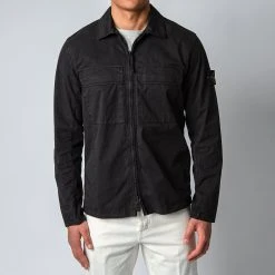 Stone Island COTTON STRETCH OVERSHIRT BLACK