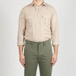 XACUS POPLIN SHIRT WITH BREAST POCKETS BEIGE