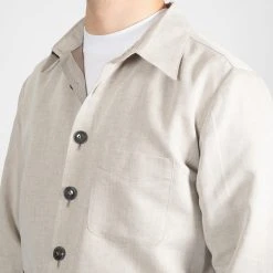 JUPITER X CAVALIERE POSA COTTON LINEN OVERSHIRT GREY -jupiter shop POSA COTTON LINEN OVERSHIRT GREY HYBRIDSKJORTA JUPITER X CAVALIERE Jupiter Kungsgatan Norrlandsgatan Stockholm 3