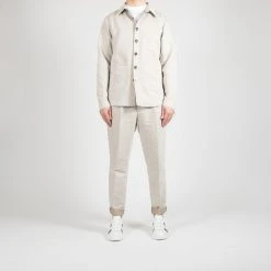JUPITER X CAVALIERE POSA COTTON LINEN OVERSHIRT GREY -jupiter shop POSA COTTON LINEN OVERSHIRT GREY HYBRIDSKJORTA JUPITER X CAVALIERE Jupiter Kungsgatan Norrlandsgatan Stockholm 7