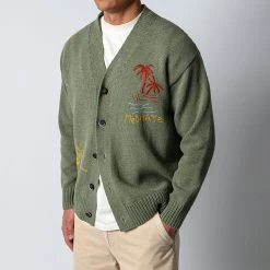 President's HAND EBROIDERY CARDIGAN SAGE -jupiter shop PRESIDENT SCARDIGAN 3
