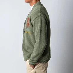 President's HAND EBROIDERY CARDIGAN SAGE -jupiter shop PRESIDENT SCARDIGAN 4