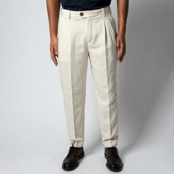 PT Torino THE REPORTER TWO PLEAT TROUSERS WHITE