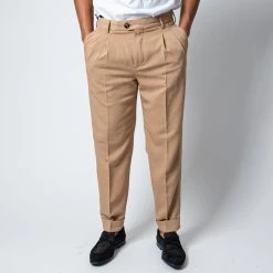 PT Torino THE REPORTER TWO PLEAT TROUSERS BEIGE