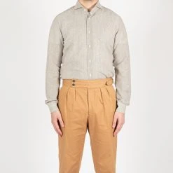 XACUS REDA MERINO LINEN SHIRT BEIGE STRIPE -jupiter shop REDA MERINO LINEN SHIRT BEIGE STRIPE SKJORTA XACUS Jupiter Kungsgatan Norrlandsgatan Stockholm 3