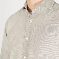 XACUS REDA MERINO LINEN SHIRT BEIGE STRIPE -jupiter shop REDA MERINO LINEN SHIRT BEIGE STRIPE SKJORTA XACUS Jupiter Kungsgatan Norrlandsgatan Stockholm 4