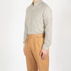 XACUS REDA MERINO LINEN SHIRT BEIGE STRIPE -jupiter shop REDA MERINO LINEN SHIRT BEIGE STRIPE SKJORTA XACUS Jupiter Kungsgatan Norrlandsgatan Stockholm 5