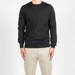 Filippo De Laurentiis ROYAL 120'S MERINO CREWNECK ANTRACITE