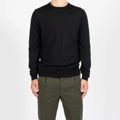 Filippo De Laurentiis ROYAL 120'S MERINO CREWNECK BLACK