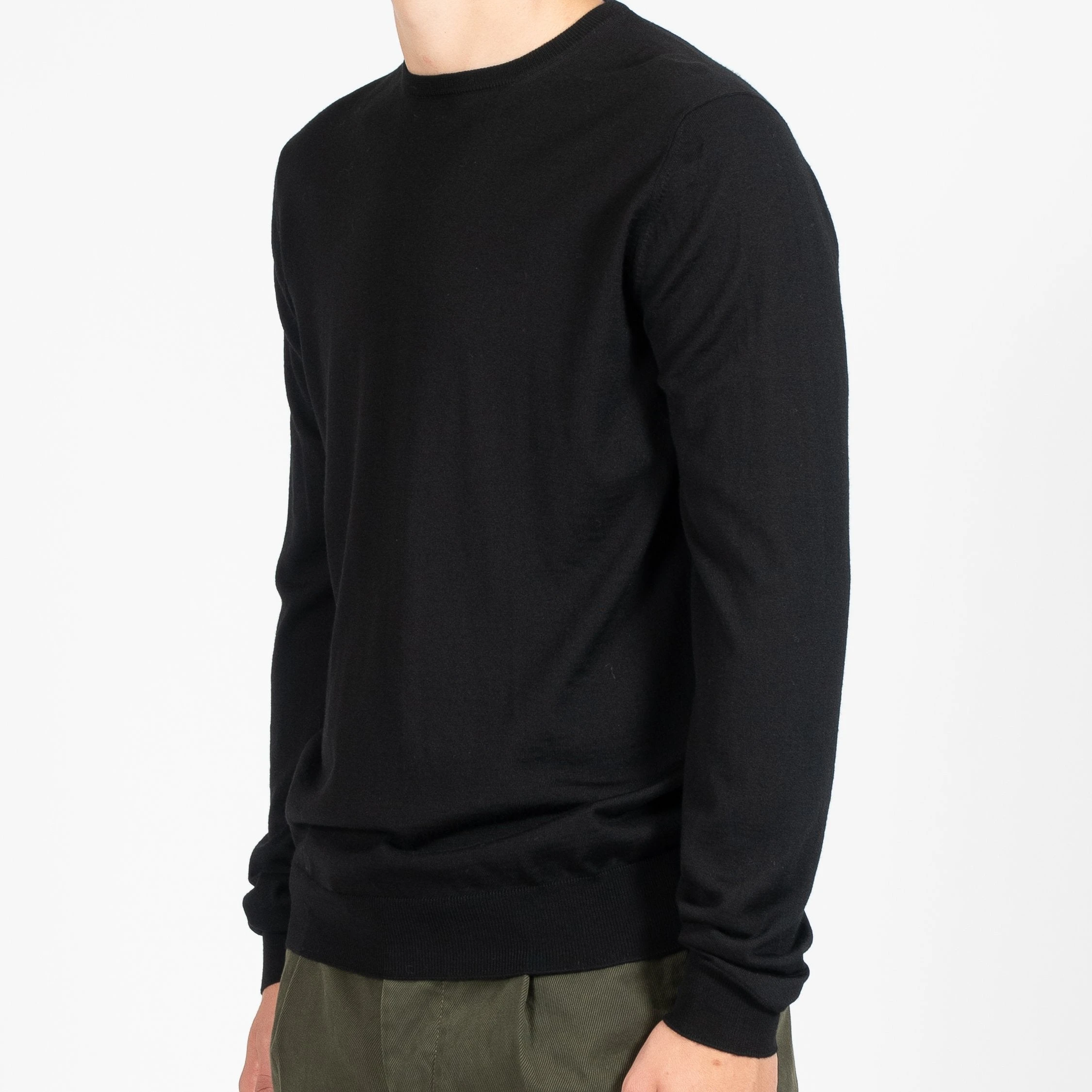 Filippo De Laurentiis ROYAL 120'S MERINO CREWNECK BLACK 5 Filippo De Laurentiis ROYAL 120'S MERINO CREWNECK BLACK - Bild 3