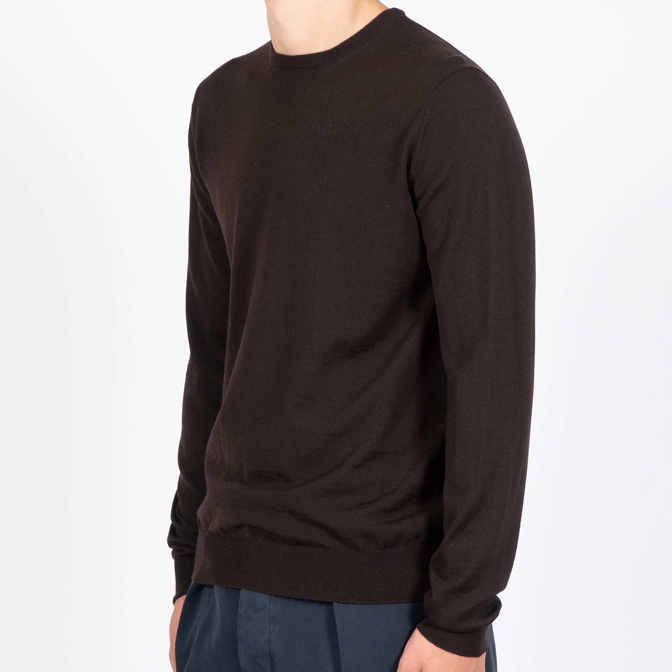 Filippo De Laurentiis ROYAL 120'S MERINO CREWNECK DARK BROWN 5 Filippo De Laurentiis ROYAL 120'S MERINO CREWNECK DARK BROWN - Bild 3