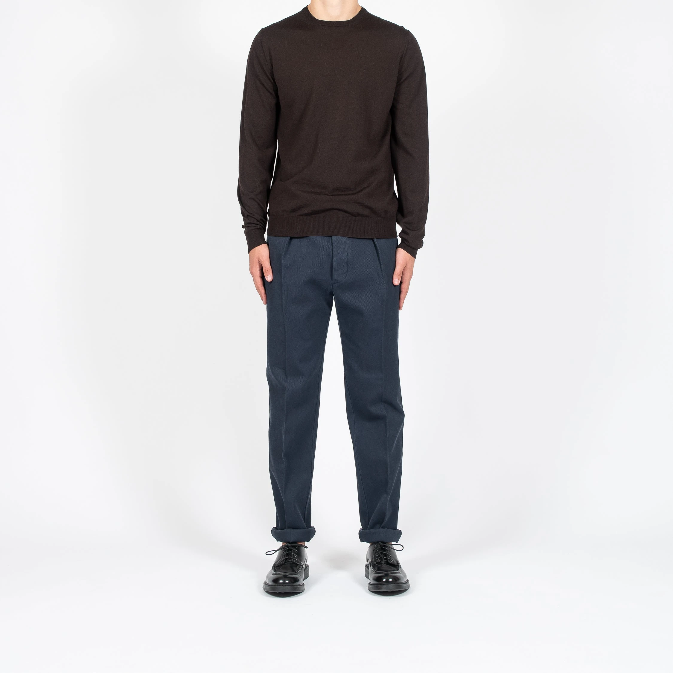 Filippo De Laurentiis ROYAL 120'S MERINO CREWNECK DARK BROWN 10 Filippo De Laurentiis ROYAL 120'S MERINO CREWNECK DARK BROWN - Bild 8