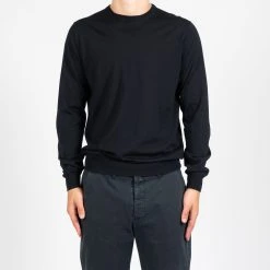 Filippo De Laurentiis ROYAL 120'S MERINO CREWNECK NAVY