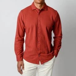 ADVERB JERSEY PIQUE SHIRT RED