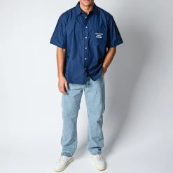 Drole De Monsieur LA CHEMISE SLOGAN NAVY -jupiter shop SKJORTADROLEDEMONSIEUR 1