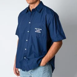 Drole De Monsieur LA CHEMISE SLOGAN NAVY -jupiter shop SKJORTADROLEDEMONSIEUR 3