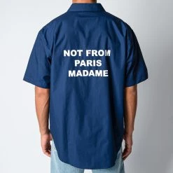 Drole De Monsieur LA CHEMISE SLOGAN NAVY -jupiter shop SKJORTADROLEDEMONSIEUR 5