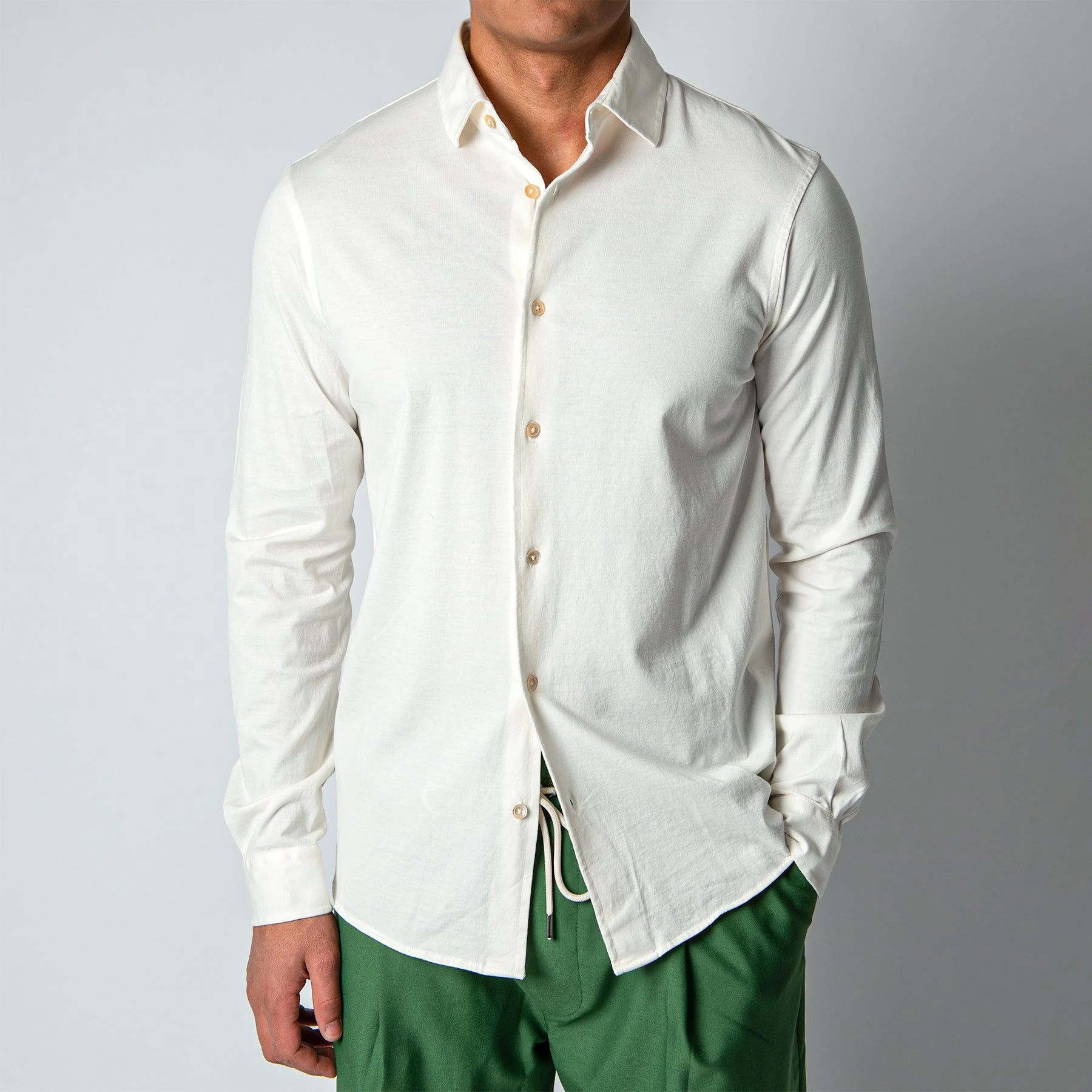 Filippo De Laurentiis LUXURY JERSEY SHIRT OFFWHITE 3 Filippo De Laurentiis LUXURY JERSEY SHIRT OFFWHITE