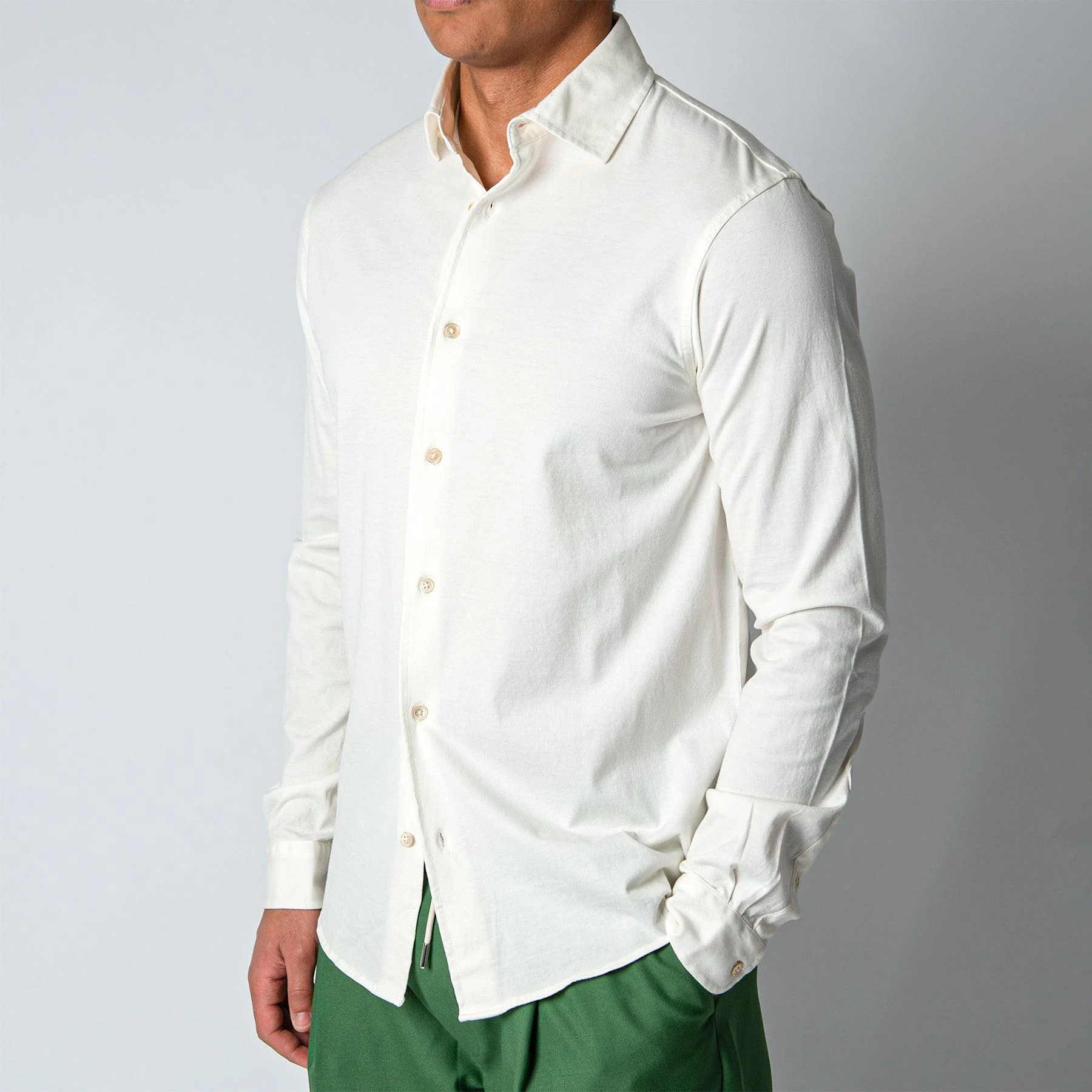 Filippo De Laurentiis LUXURY JERSEY SHIRT OFFWHITE 4 Filippo De Laurentiis LUXURY JERSEY SHIRT OFFWHITE - Bild 2
