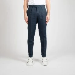 JUPITER X CAVALIERE SOLBIATI ONE PLEAT TROUSER NAVY