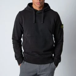 Stone Island COTTON HOODIE SWEATER BLACK