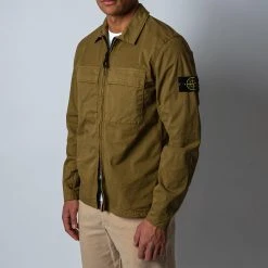 Stone Island COTTON STRETCH OVERSHIRT DARK BEIGE -jupiter shop STONEISLANDOVERSHIRT 3
