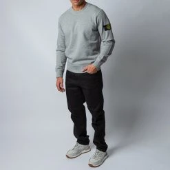 Stone Island CREWNECK SWEATER MELANGE GREY -jupiter shop STONEISLANDTROJA 1