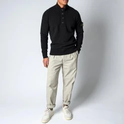 Stone Island WOOL HALF ZIP KNITTED SWEATSHIRT BLACK -jupiter shop STONEISLANDTROJA 1 b608955b 71f0 416b 859c 1ac9cc3b97cb