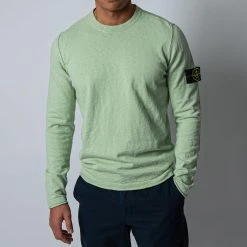 Stone Island COTTON CREWNECK KNIT LIGHT GREEN